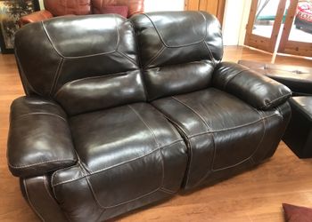 Two Leather Love Seat Recliners