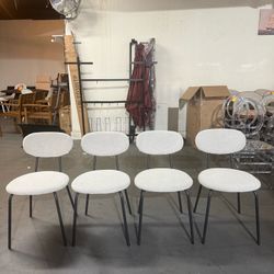 🔥Set of 4🔥Stackable Dining Chairs ,Small Modern Kitchen Chair with Metal Legs, Space Saving Fabric Chairs for Apartment, Dining Living Room(Linght G