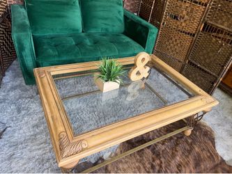 Wood and Glass Coffee Table