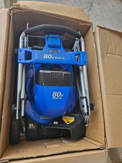 KOBALT SELF-PROPELLED...21 IN LAWNMOWER......80 VOLT BATTERY AND CHARGER INCLUDED.....NEW....$ 300
