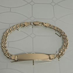 ID Cuban Gold Plated Bracelet 8.5” 6mm