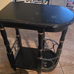 Black Side End Table 