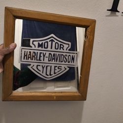 VINTAGE HARLEY DAVIDSON MIRROR SIGN SIZE 14X14inches