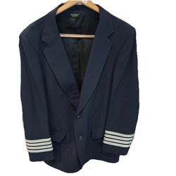Vtg American Airlines Pilots (Captain) Navy Uniform Jacket 43L See photos #1285