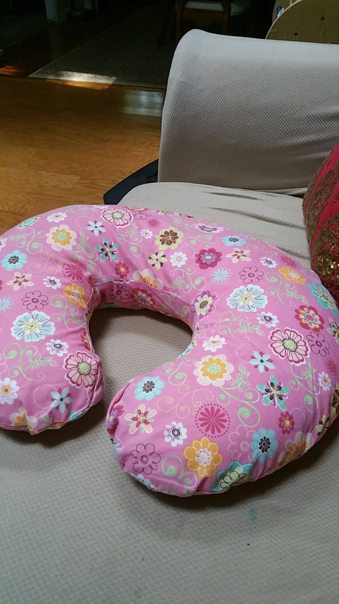 Baby Boppy cushion with removable cover