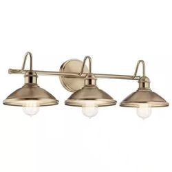 Kichler 45945 Clyde 3 Light 27"W Bathroom Vanity Light, Champagne Bronze