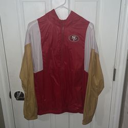 Youth San Francisco 49ers Scarlet Two Man Rush Full-Zip Windbreaker Jacket