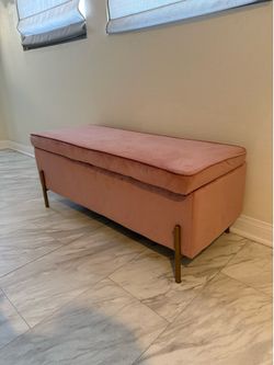 Pink Ottoman w/Storage