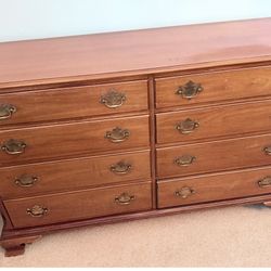 Vintage MCM Kindel Furniture 8 drawer dresser Solid Fruitwood