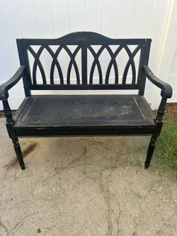 Black rustic bench