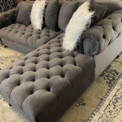 Tufted L Shaped Sectional In Stock Black Friday Sale!!