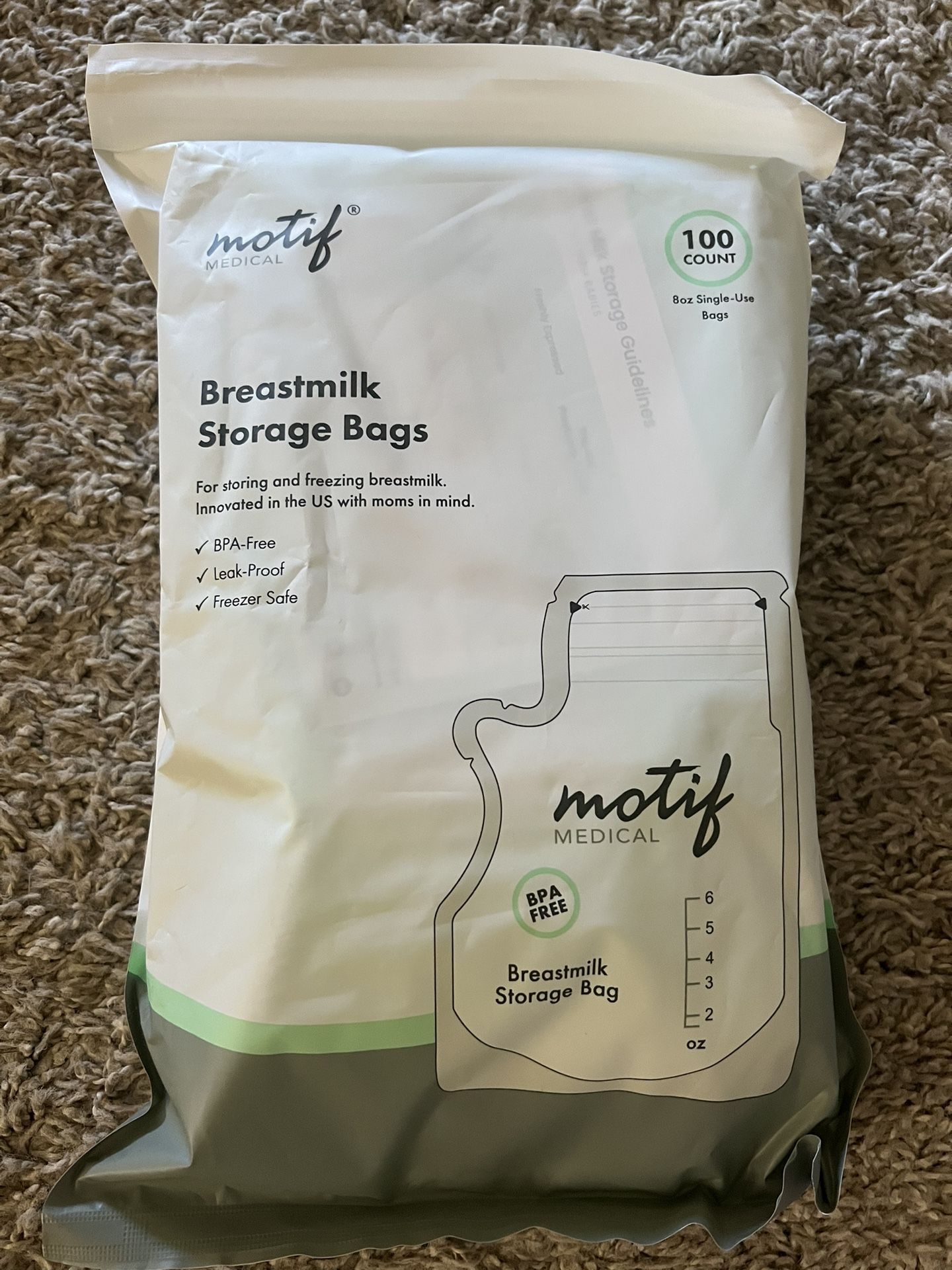 Motif Breastmilk Storage Bags 100 Count