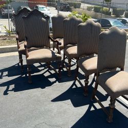 Set of six vintage chairs to captains for regular