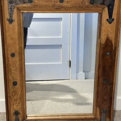 Distressed Wood Wall Mirror