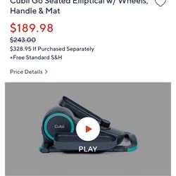 New Cubbi Go Seated Elliptical