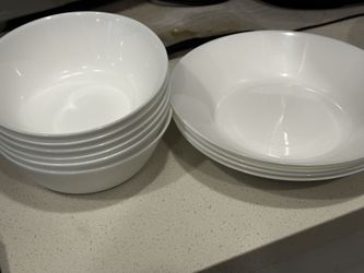 Set of White Bowls and plates