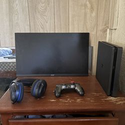 Whole Setup(acer Monitor,ps4,headset)