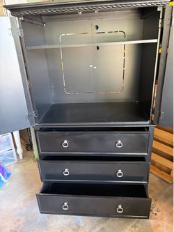 Black Wood TV armoire
