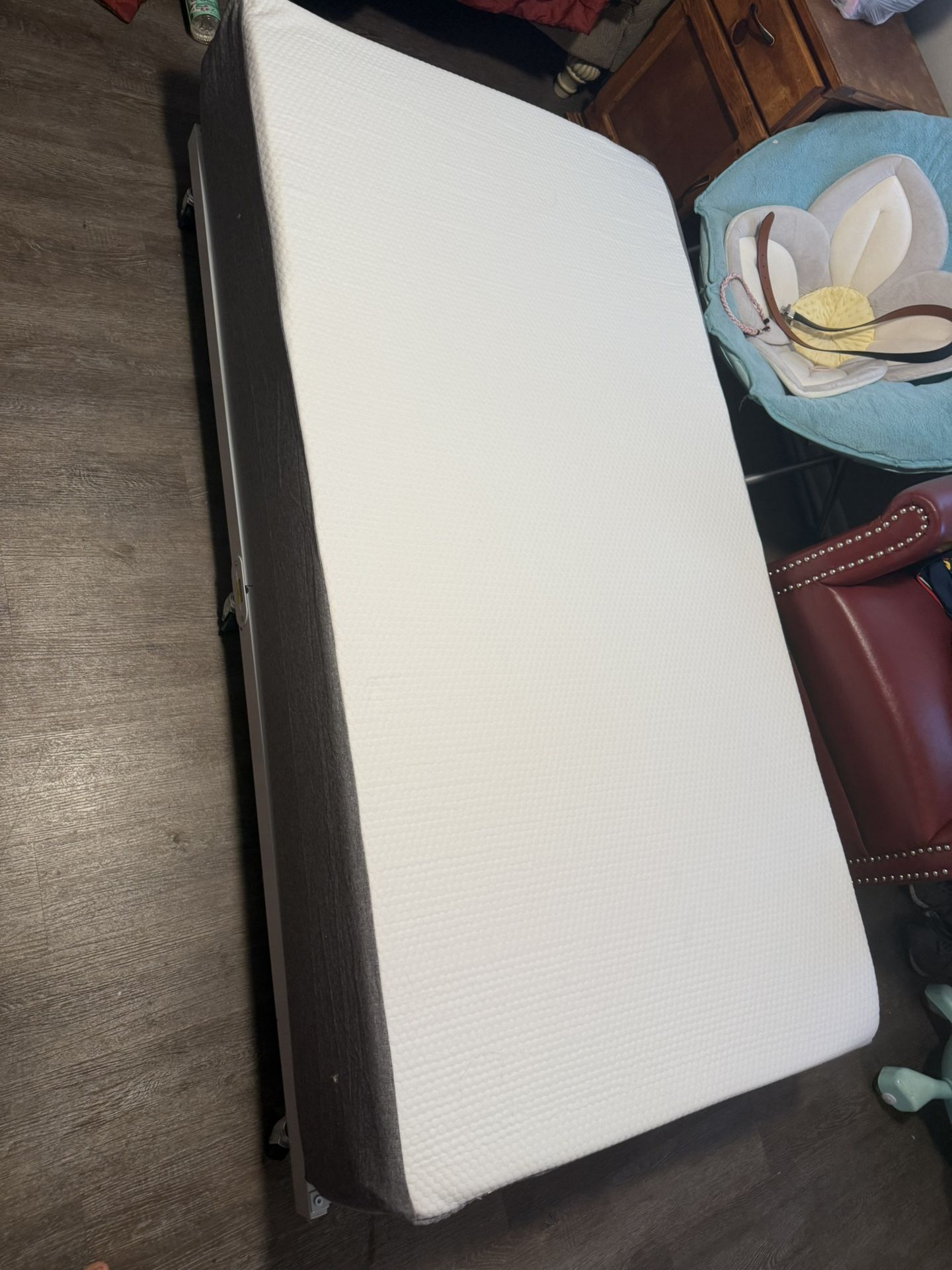 Twin bed and mattress