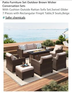 Patio Furniture 7 PC with Firepit
