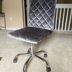 Gray Velvet rolling chair