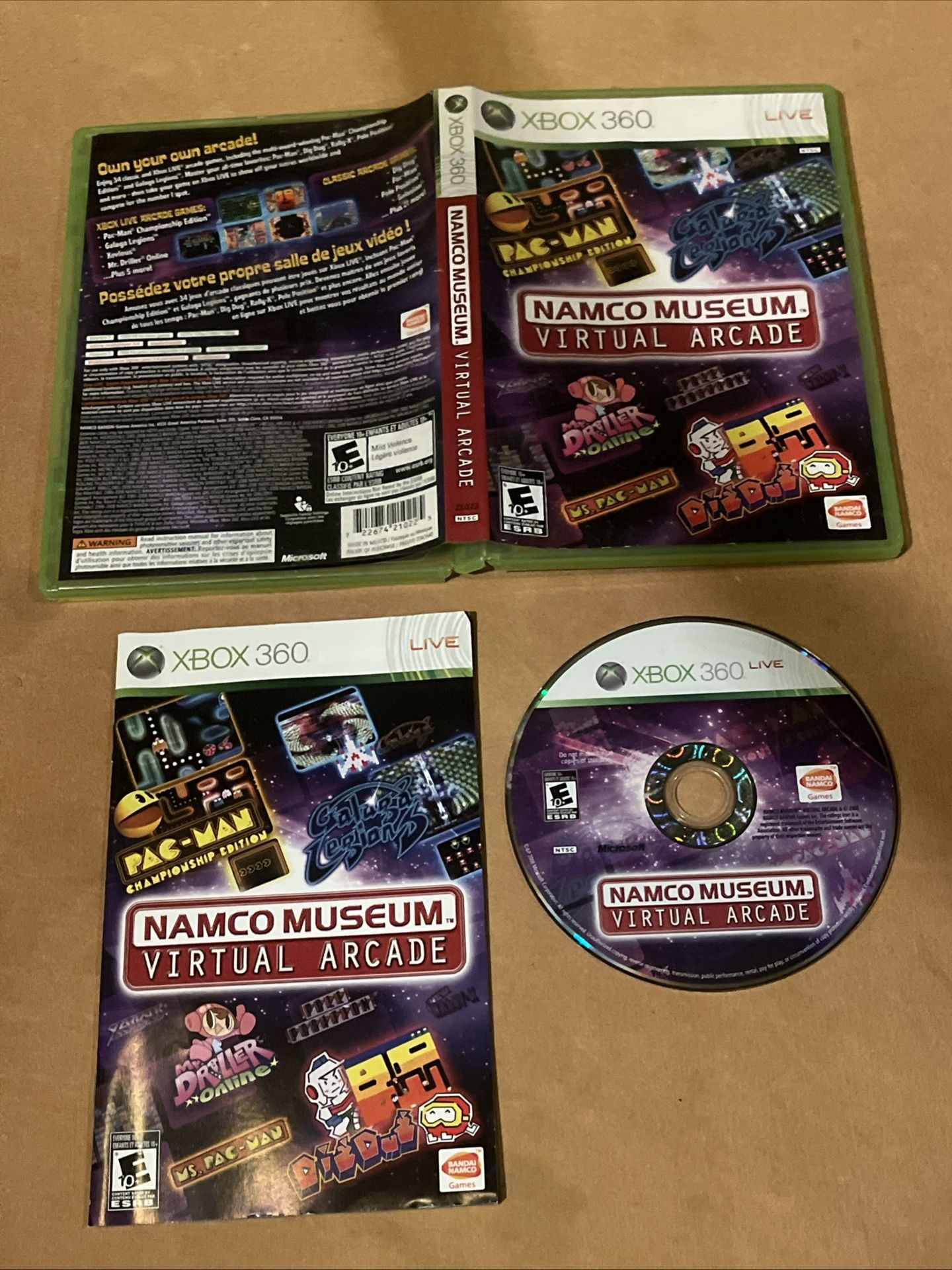 Namco Museum: Virtual Arcade (Microsoft Xbox 360, 2008) Complete W/ Manual