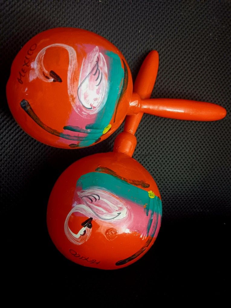 Hand Painted Mexico Maracas