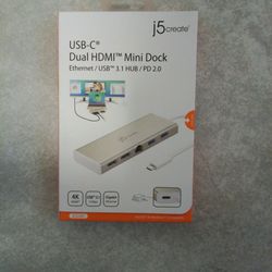 J5 Dual HDMI Mini Dock 4k