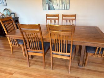 Dining room table with and six chairs