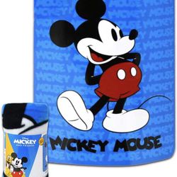 Disney Mickey Mouse Fleece Blanket 45" x 60" - Blue