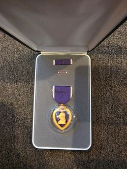 Purple heart in presentation box