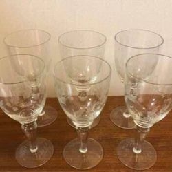 Crystal Etched wine glasses (set of 6)