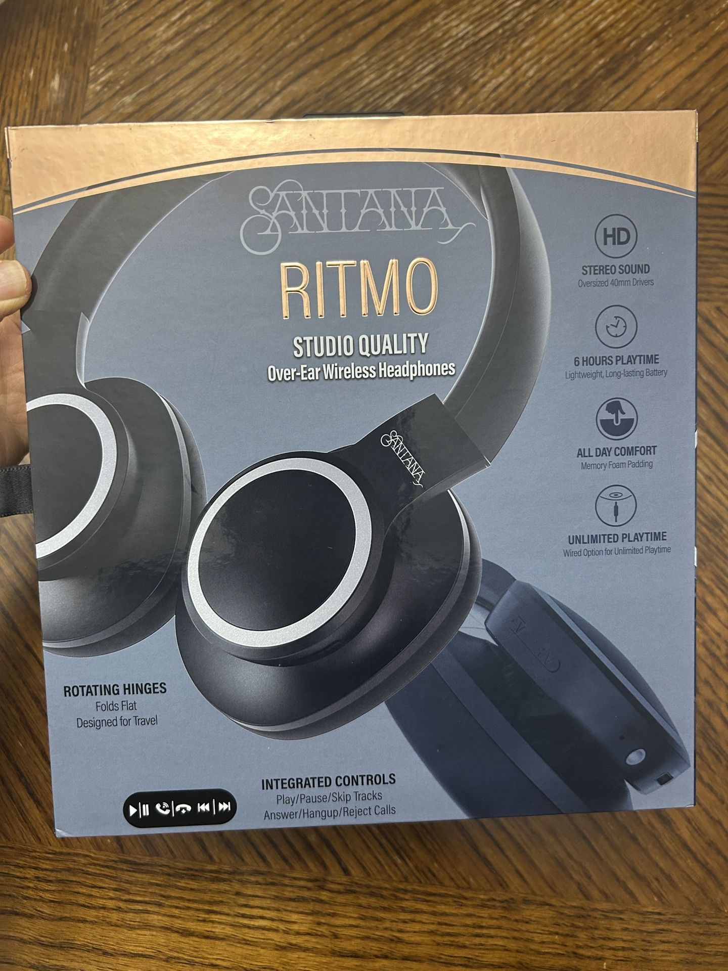 NWT Santana Ritmo studio quality Over-Ear Wireless Headphones 