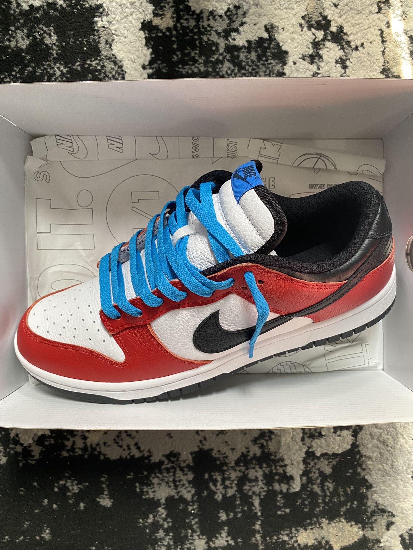 Nike Dunk Low By You Chicago Spider Man Color way