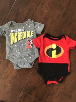 (2) The Incredibles Onesie 0-3 months
