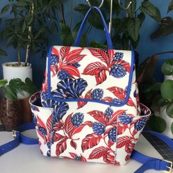 Tory Burch Kerrington Leather Floral Backpack