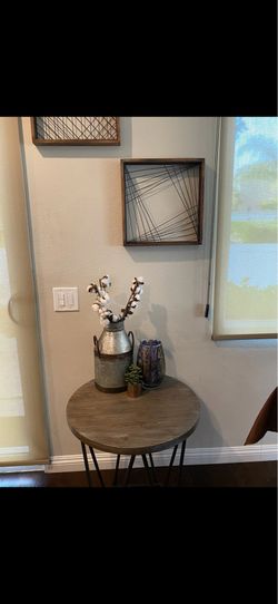 Iron leg geometric coffee table and 2 matching side tables set for living room