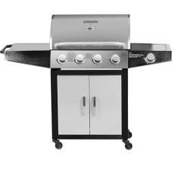 MASTER COOK Outdoor Propane Gas Grill, 4-Burner Gas Grill with Side Burner Liquid Propane Gas Grill BBQ Gas Grill