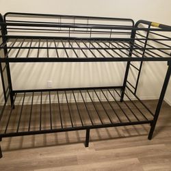 Black Metal Bunk Bed Twin/Twin (Mattress is not Included)