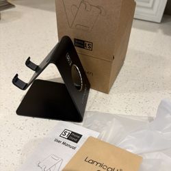 Lamicall Cell Phone Stand, Phone Dock: Cradle, Holder, Stand for Office Desk - Black