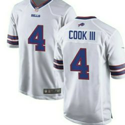 James Cook III Buffalo Bills  Team Away Game Jersey -White XL