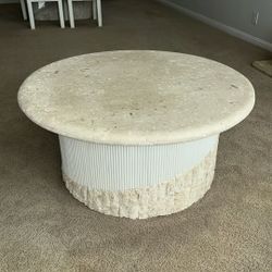 Stone & Wood Coffee Table Set