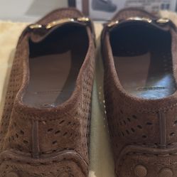 Cognac New Suede Perforated Oxford Loafeers Louis Vuitton