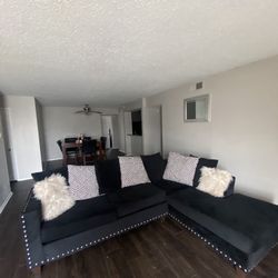 Connecting Black Couches 