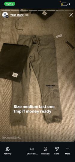 size medium dark oatmeal essential pants