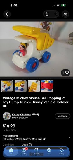 Mickey vintage dump truck popper