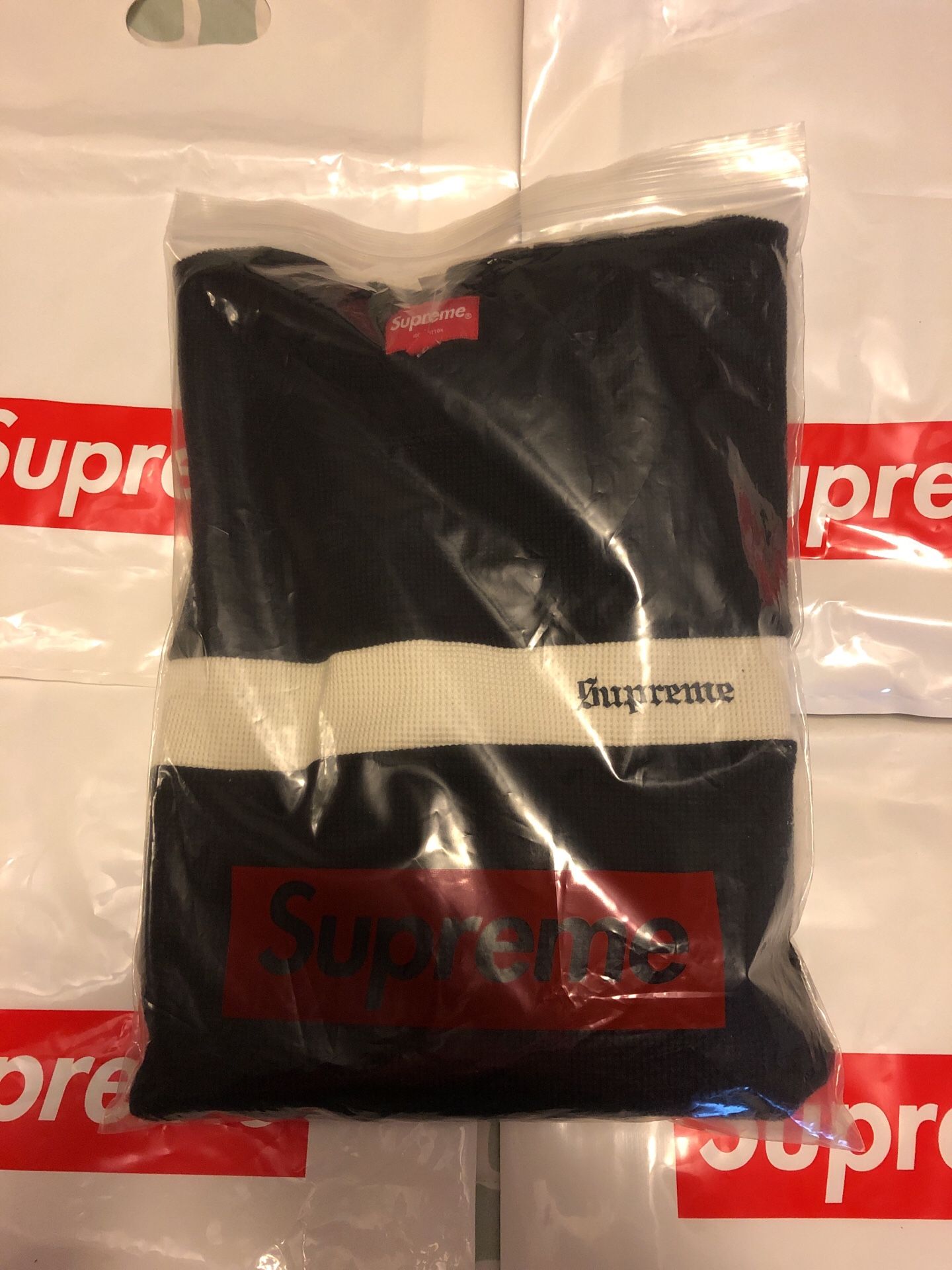 Supreme Thermal Panel Stripe Waffle Size Large