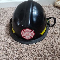 fire helmet black used fireman firefighter safety turnout bunker Bullard Firedome