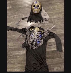 Halloween Light Up Skeleton Costume Kids Size Medium