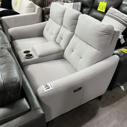 Alpendale Fabric Power Loveseat with Power Headrests
